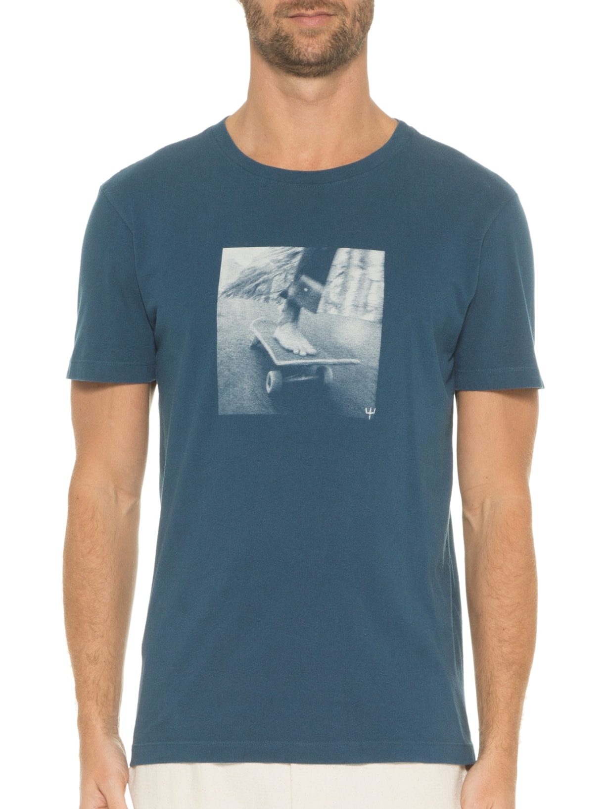 Camiseta Masculina Vintage Skating Foot Azul Osklen