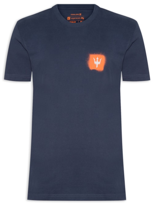 Camiseta Masculina Vintage Sprayicon Manga Curta - Azul