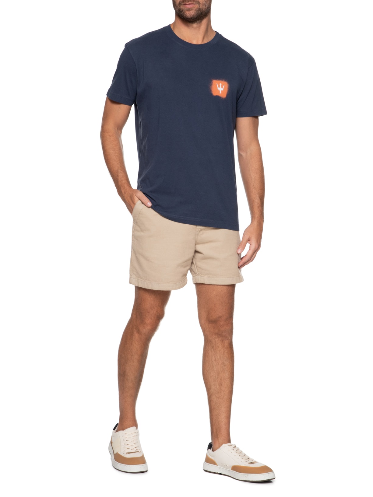 Camiseta Masculina Vintage Sprayicon Manga Curta Azul Osklen