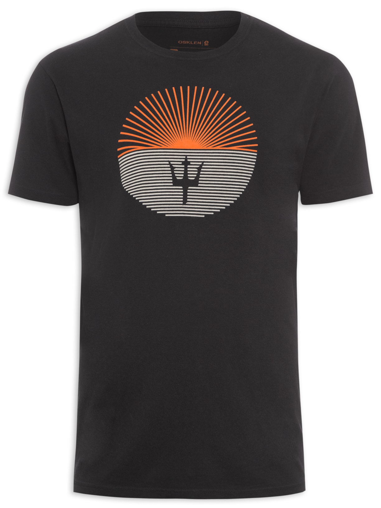 Camiseta Masculina Vintage Sun Listras Preto Osklen