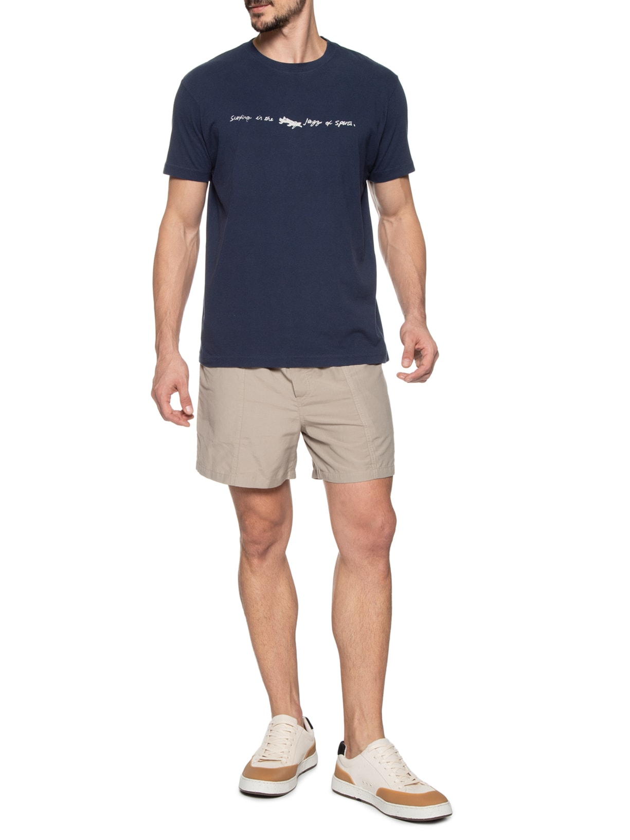 Camiseta Masculina Vintage Surf & Jazz Scribble Azul Osklen