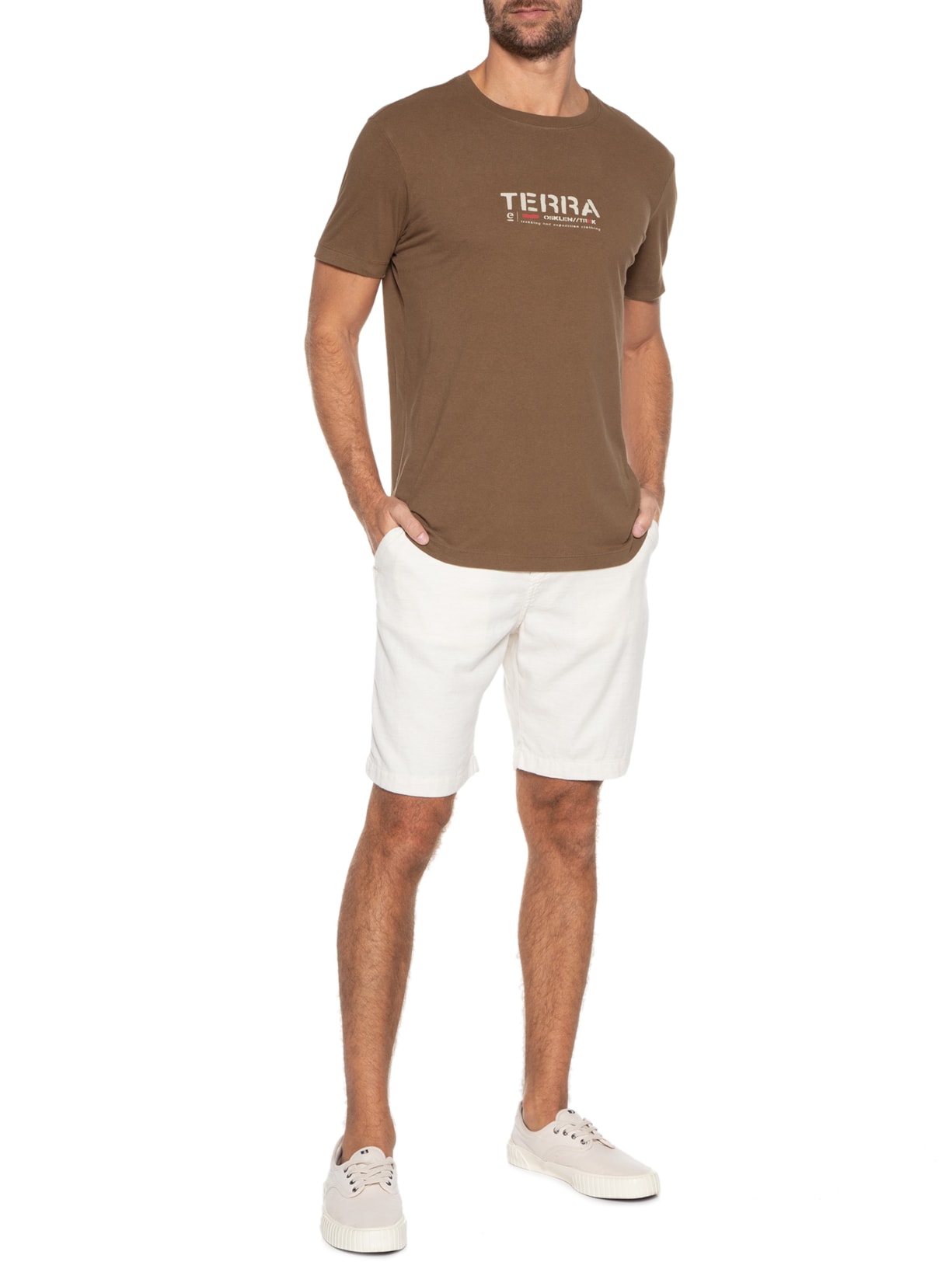 Camiseta Masculina Vintage Terra Marrom Osklen