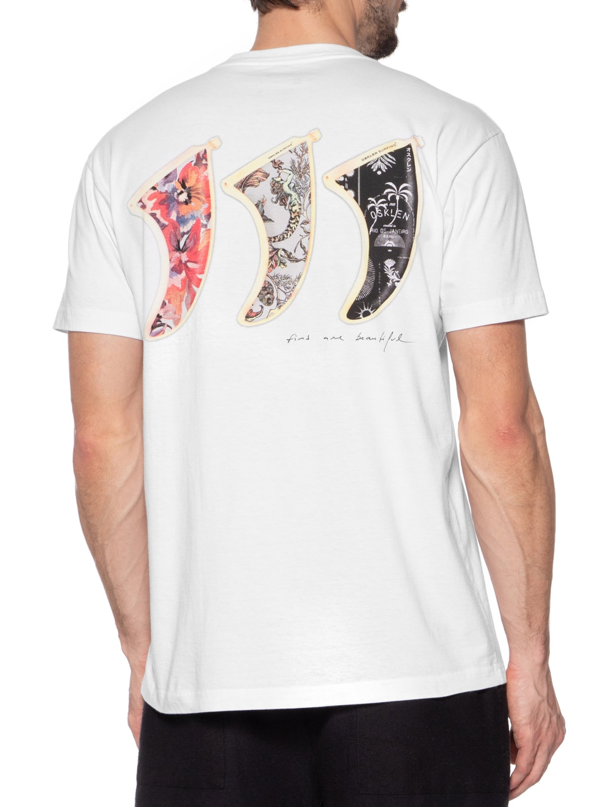 Camiseta Masculina Vintage Tres Quilhas Branco Osklen