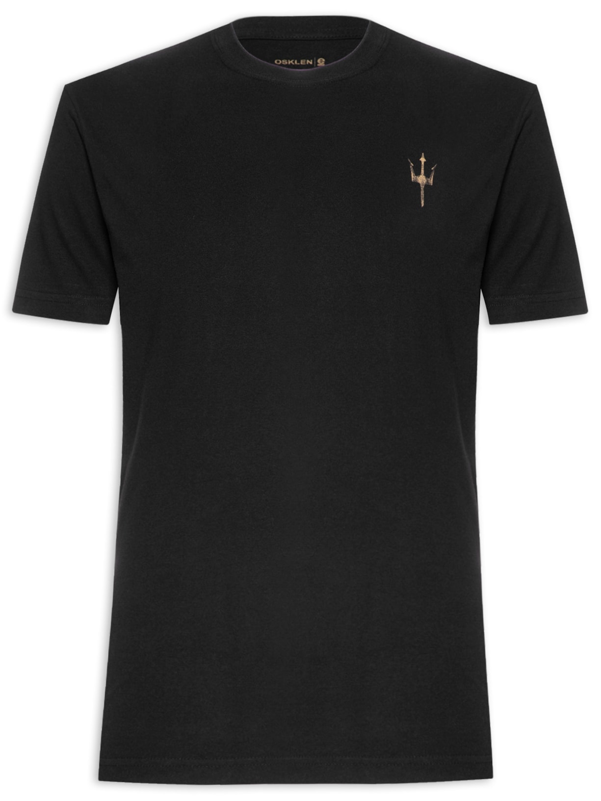 Camiseta Masculina Vintage Trident Manga Curta - Preto