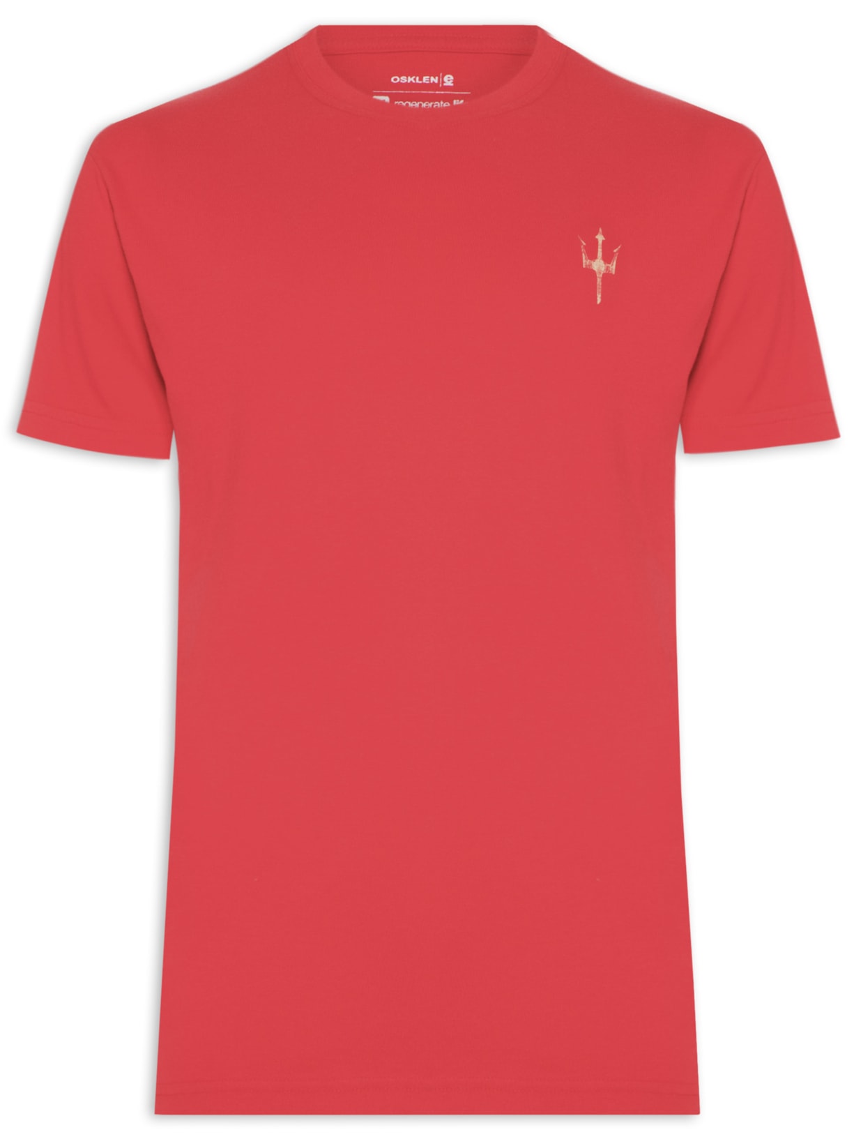 Camiseta Masculina Vintage Trident Manga Curta - Vermelho