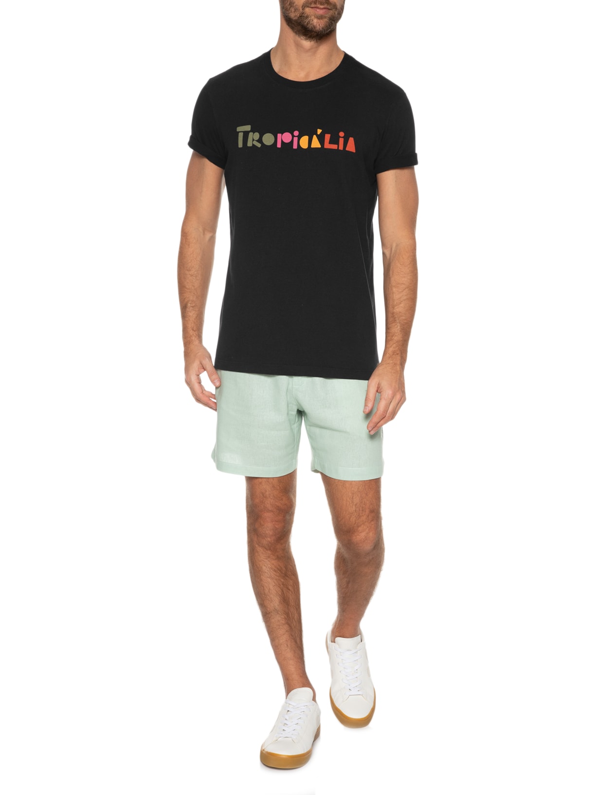 Camiseta Masculina Vintage Tropicalia Preto Osklen