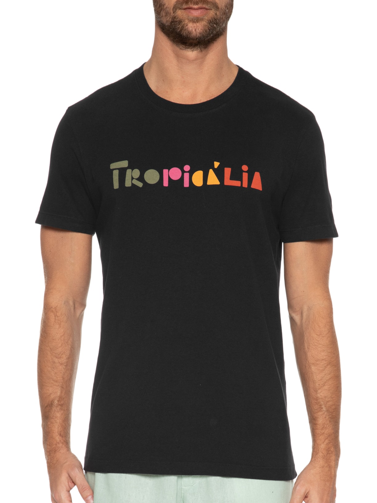 Camiseta Masculina Vintage Tropicalia Preto Osklen
