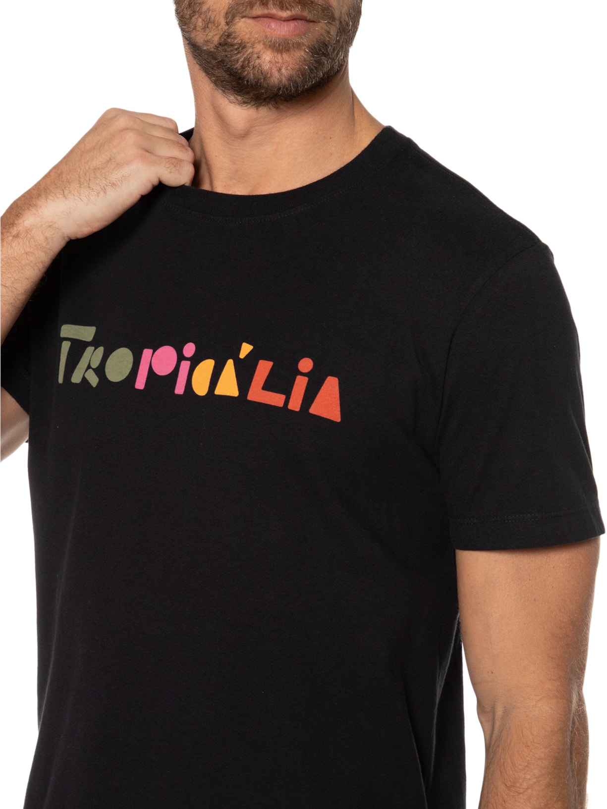 Camiseta Masculina Vintage Tropicalia Preto Osklen
