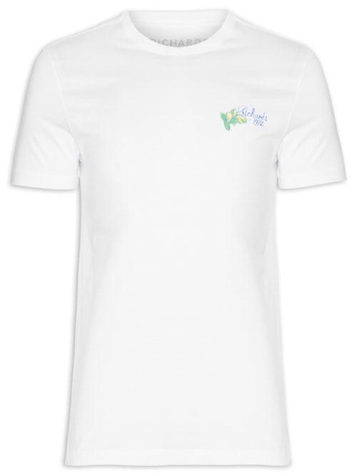 Camiseta Masculina Vintage Ukulelê Manga Curta - Branco