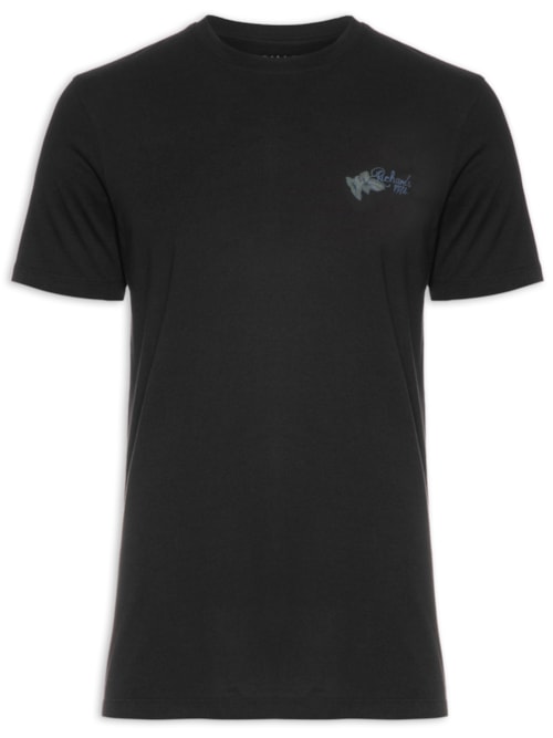 Camiseta Masculina Vintage Ukulelê Manga Curta - Preto