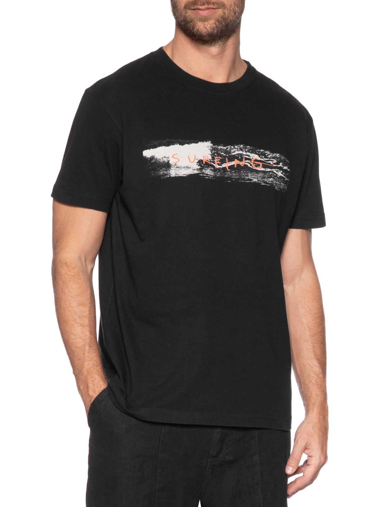 Camiseta Masculina Vintage Waves Preto Osklen
