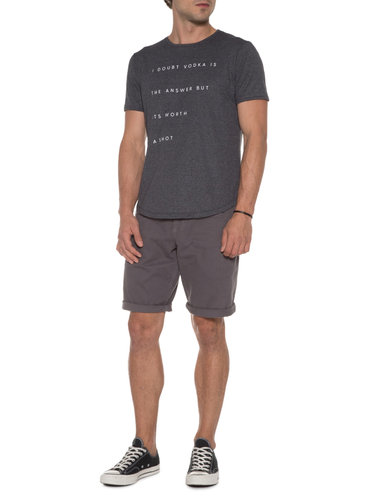 Camiseta Masculina Vodka Is The Answer Cinza La Moustache