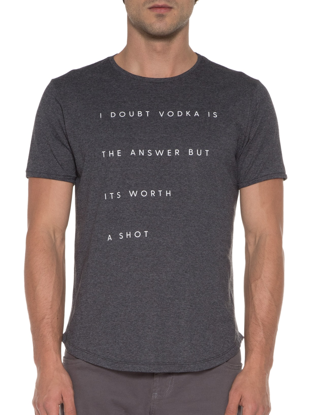 Camiseta Masculina Vodka Is The Answer Cinza La Moustache
