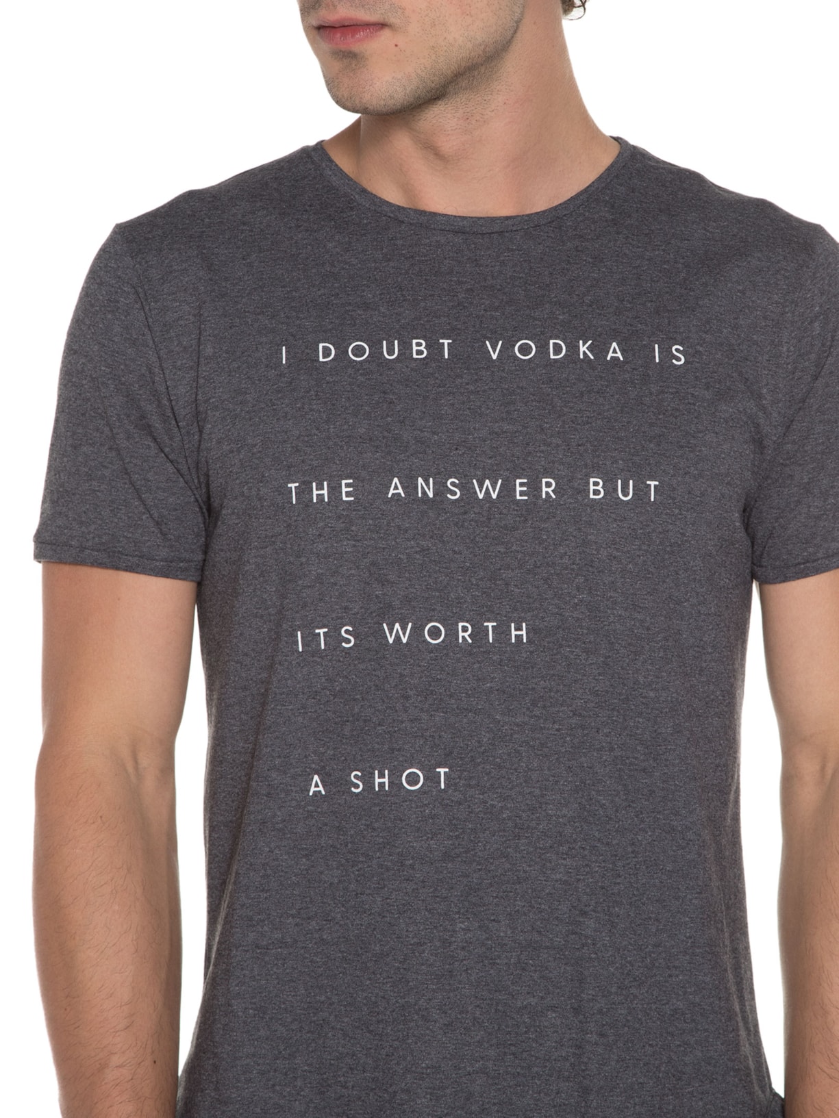 Camiseta Masculina Vodka Is The Answer Cinza La Moustache