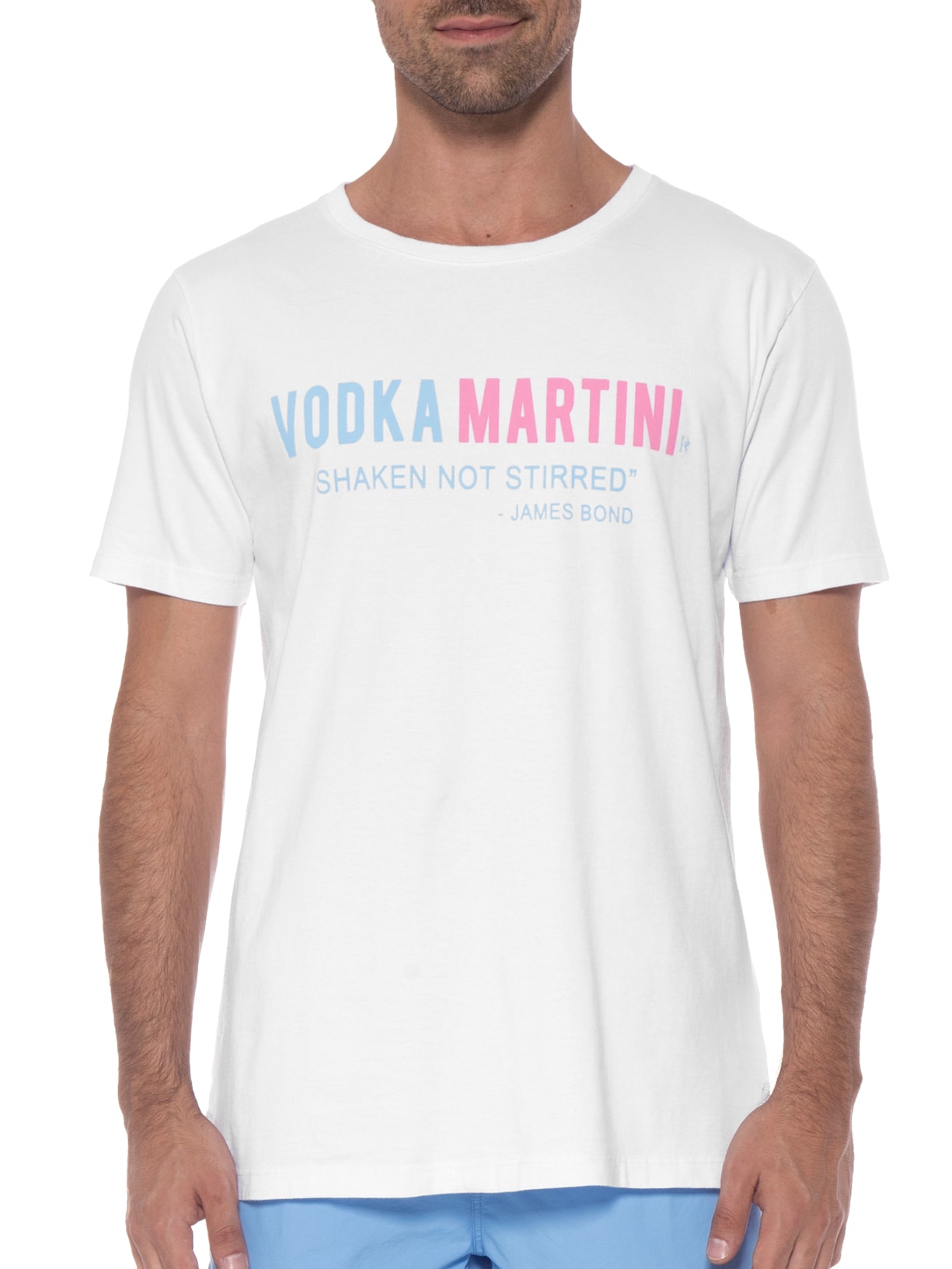Camiseta Masculina Vodka Martini Branco Purple Yellow