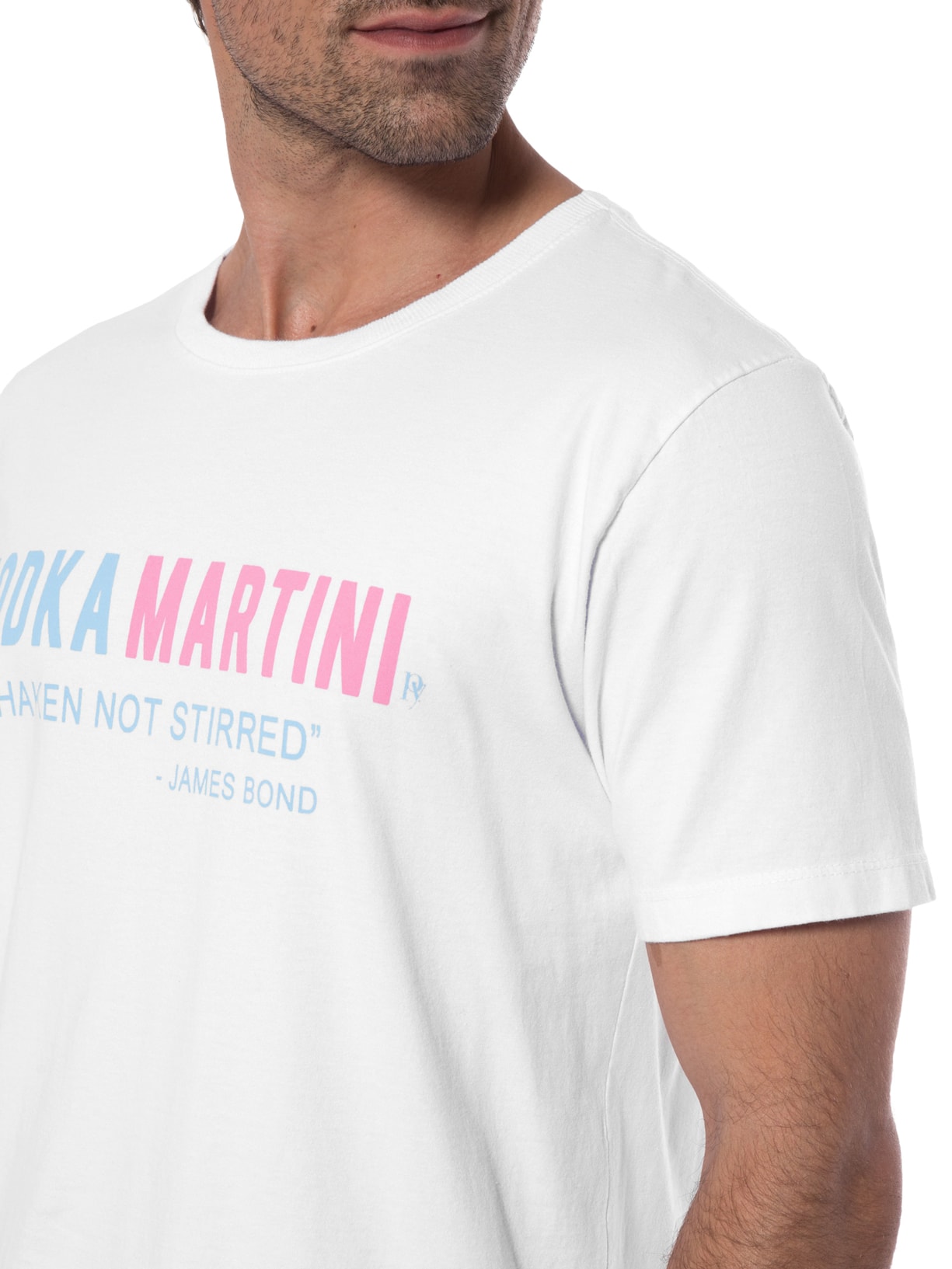 Camiseta Masculina Vodka Martini Branco Purple Yellow