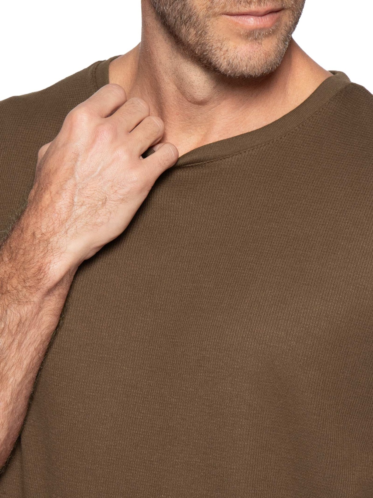 Camiseta Masculina Waffle Marrom Reserva