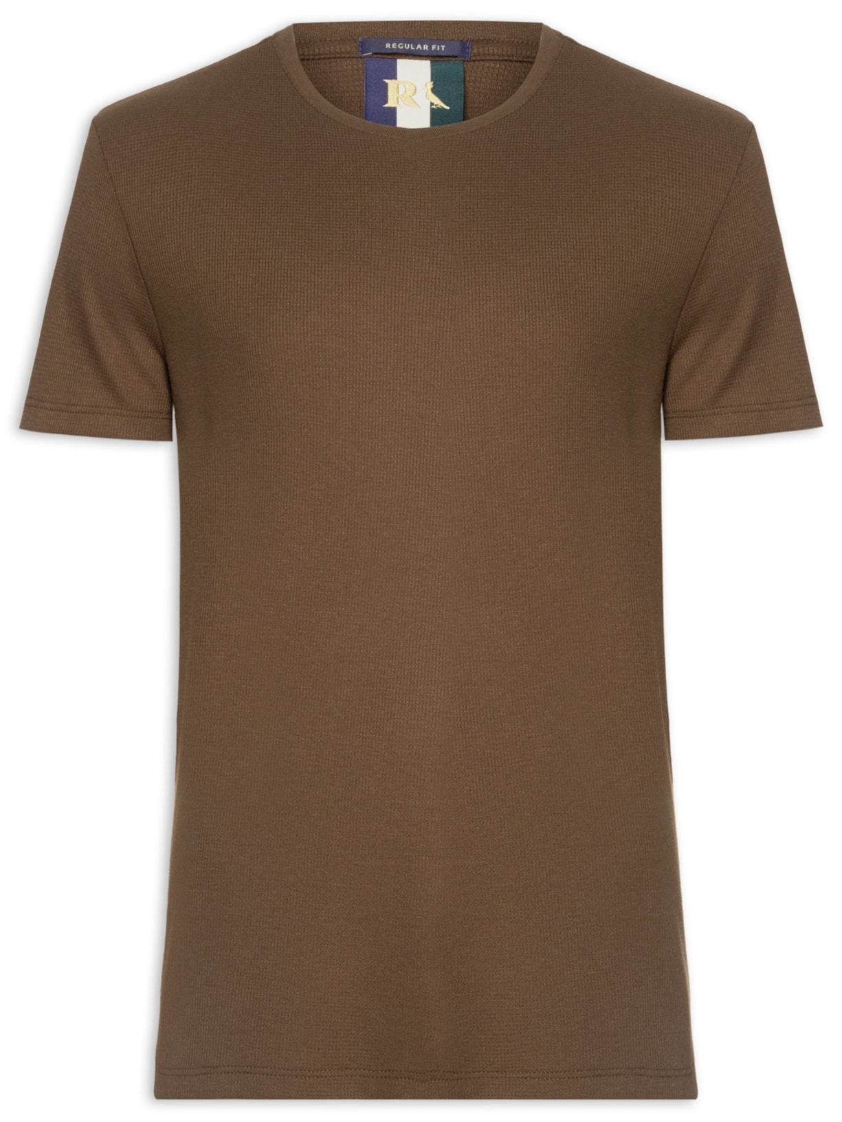 Camiseta Masculina Waffle – Marrom