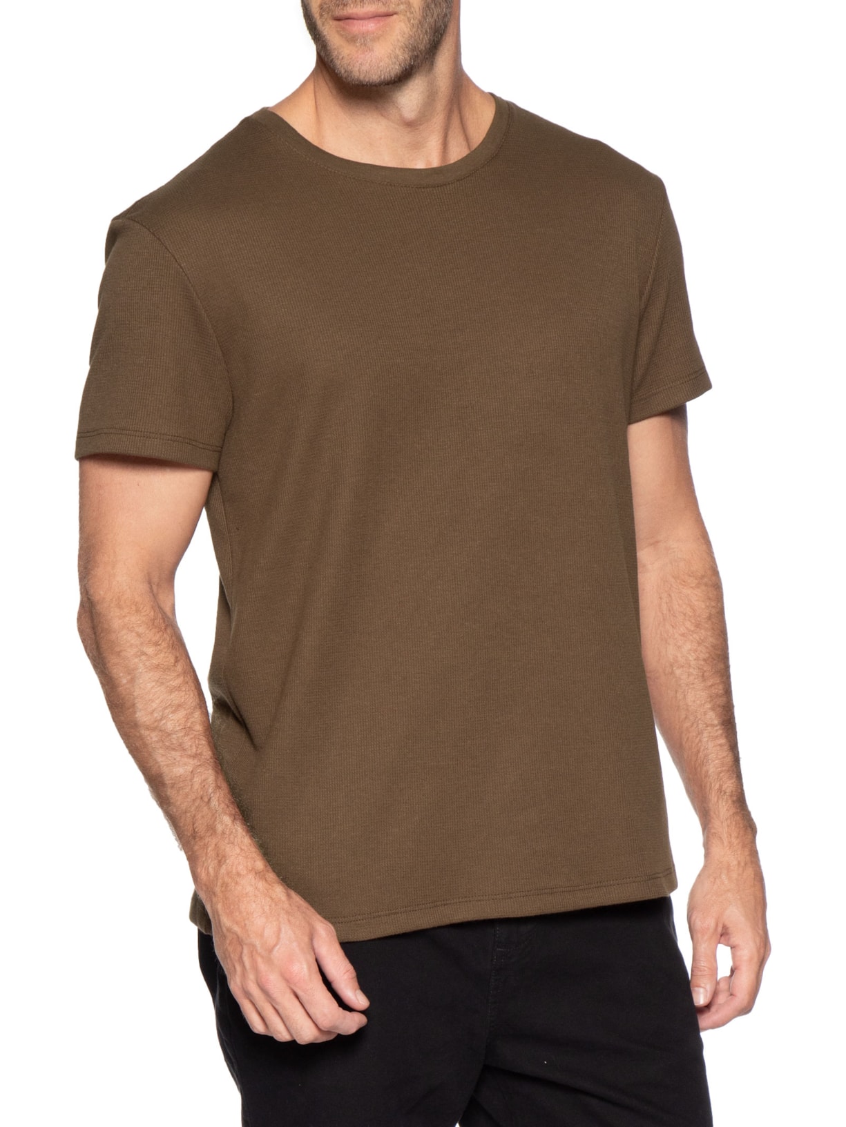 Camiseta Masculina Waffle – Marrom Reserva
