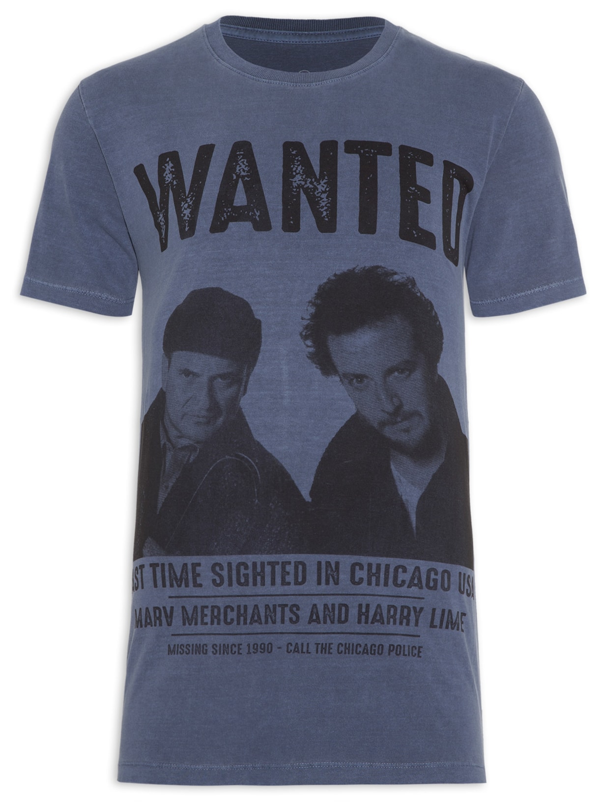 Camiseta Masculina Wanted - Azul