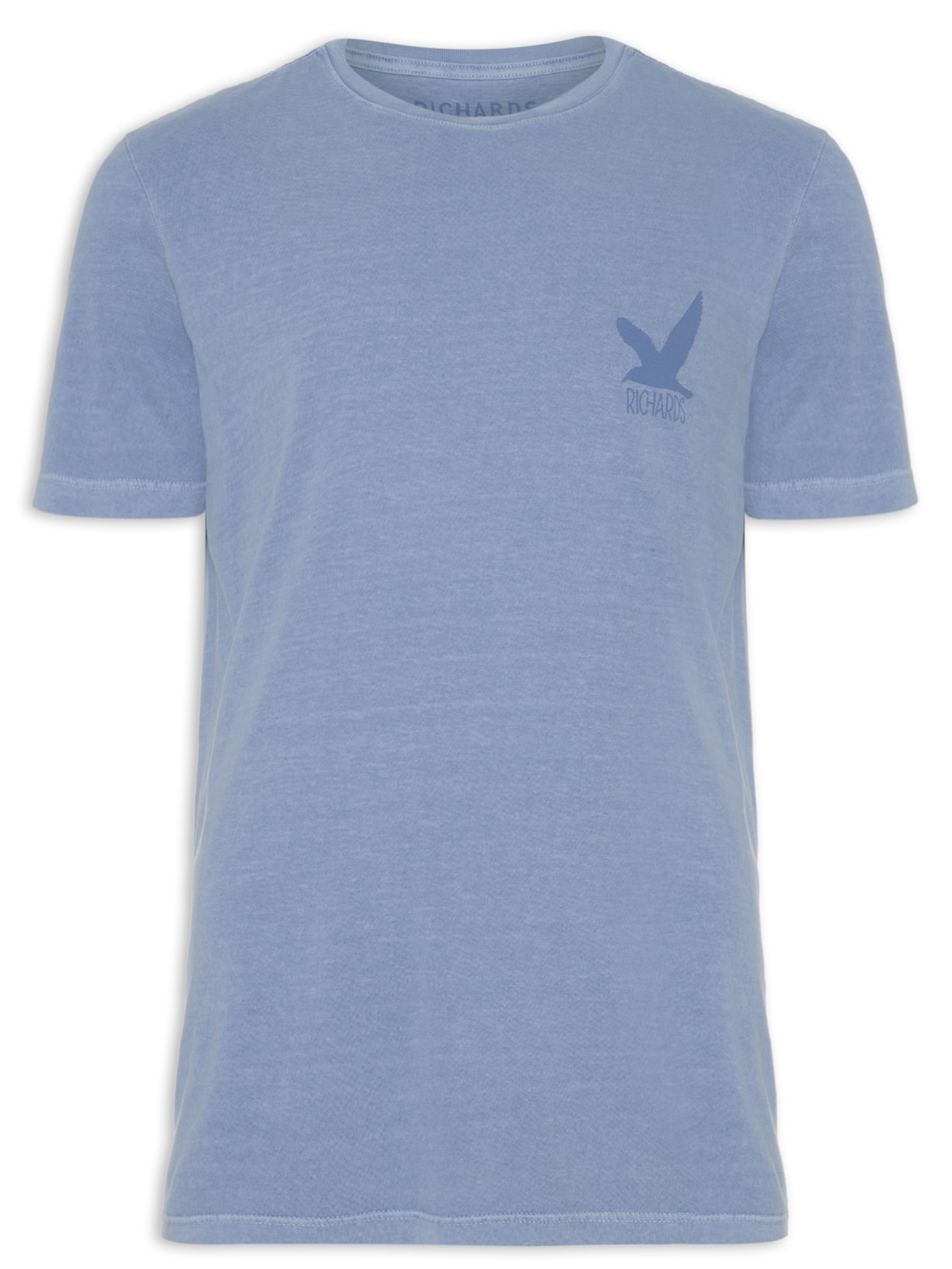 Camiseta Masculina Washed Gaivotas - Azul