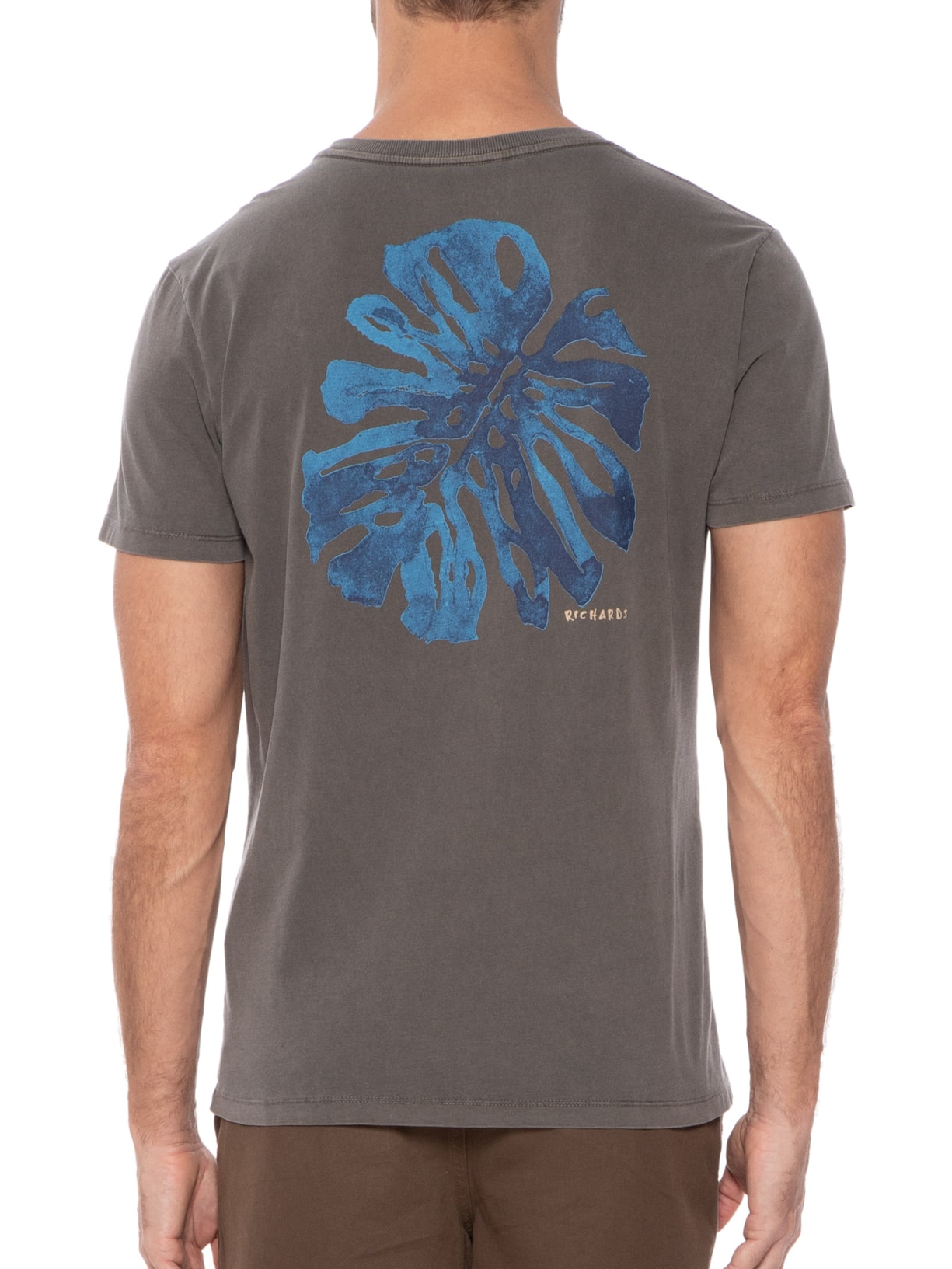 Camiseta Masculina Washed Monstera Cost Marrom Richards