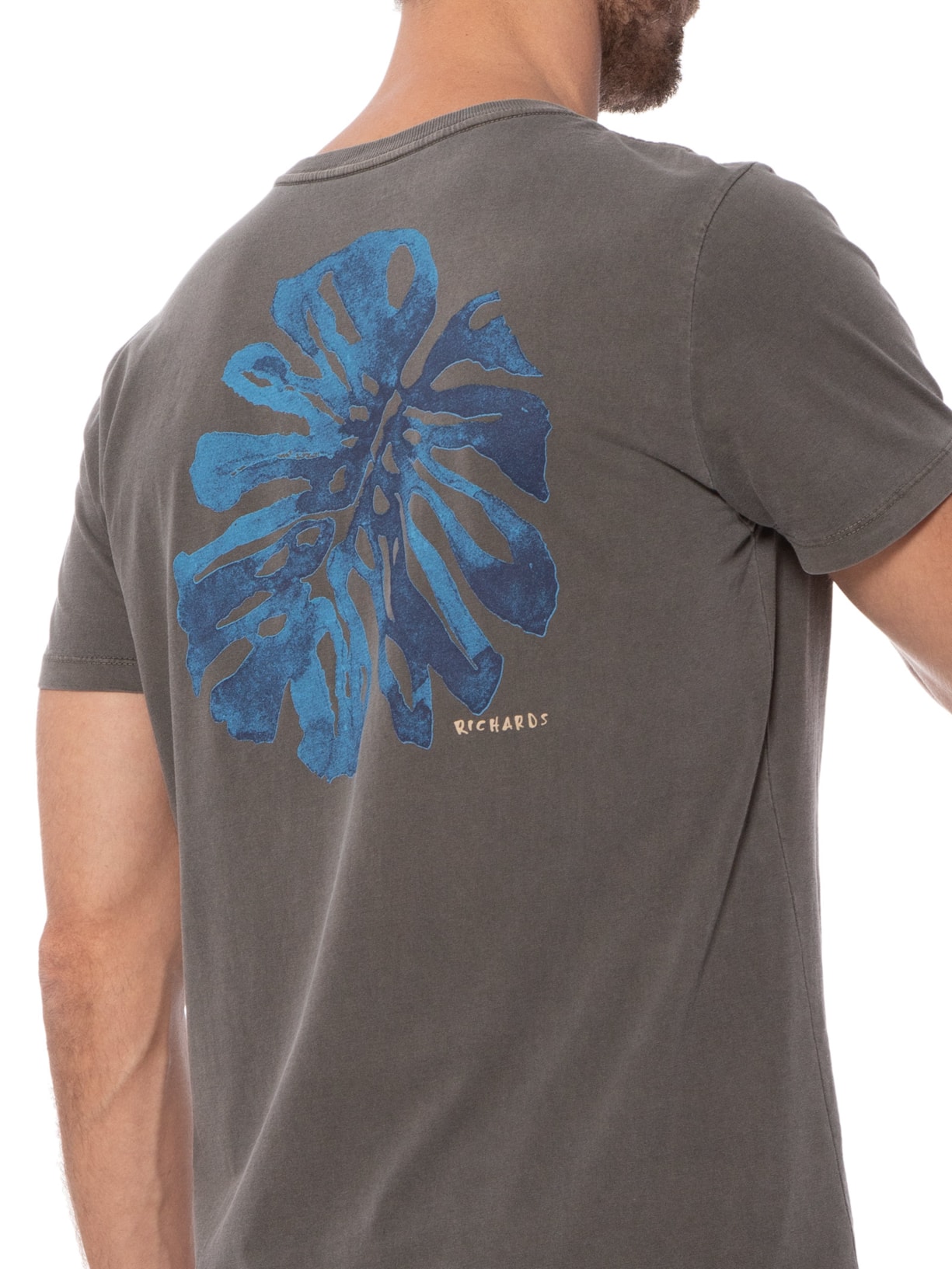 Camiseta Masculina Washed Monstera Cost Marrom Richards