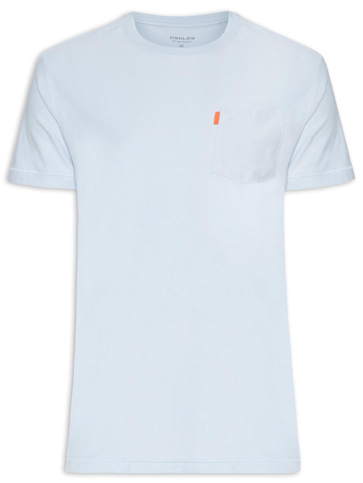 Camiseta Masculina Washed Pocket Spot Manga Curta - Azul