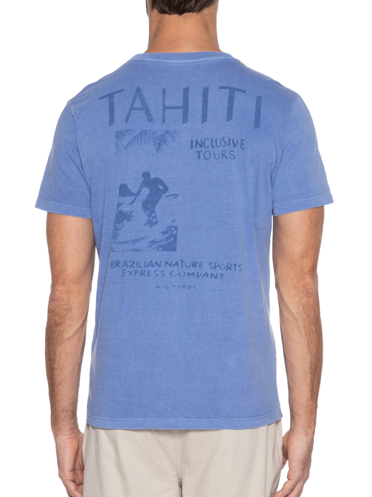 Camiseta Masculina Washed Thaiti Surf Azul Richards