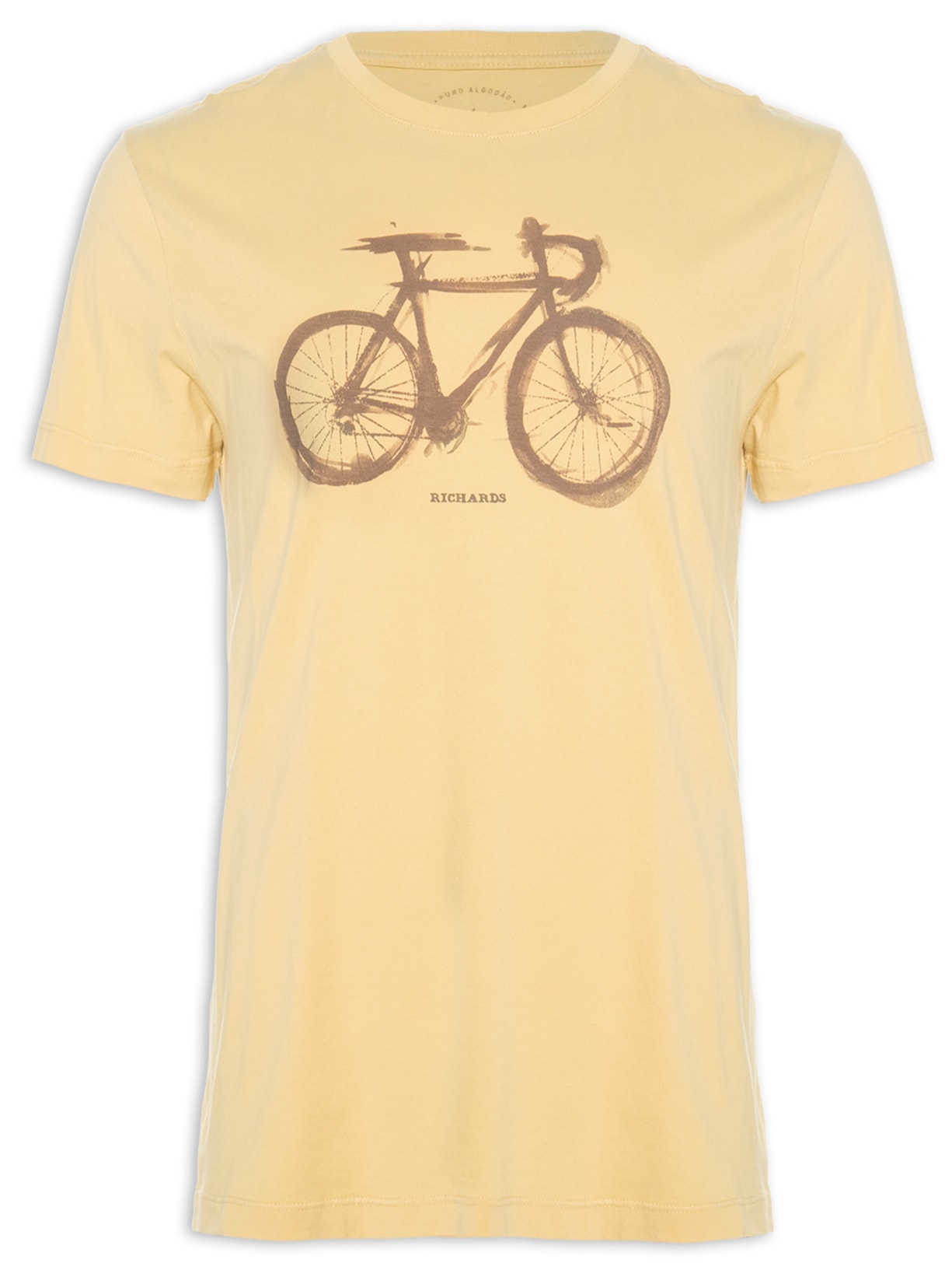 Camiseta Masculina Watercolour Bike Manga Curta - Amarelo