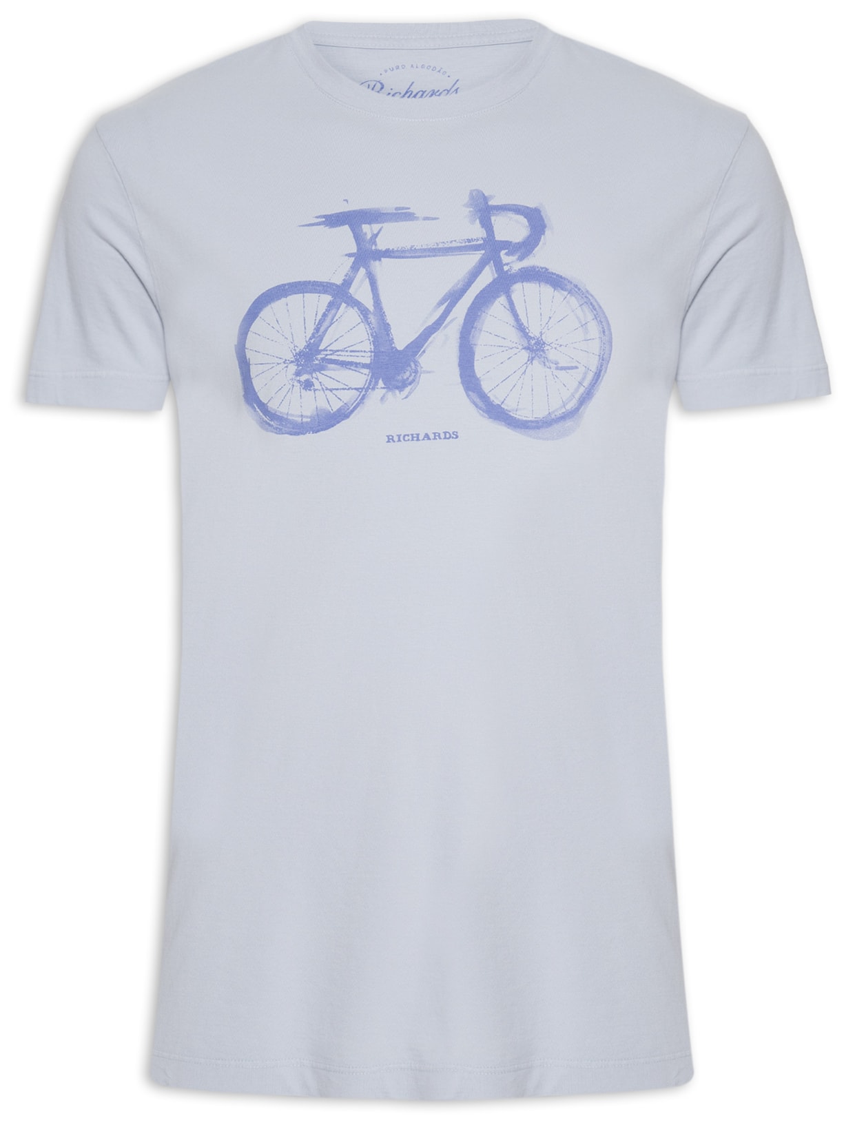 Camiseta Masculina Watercolour Bike Manga Curta - Azul