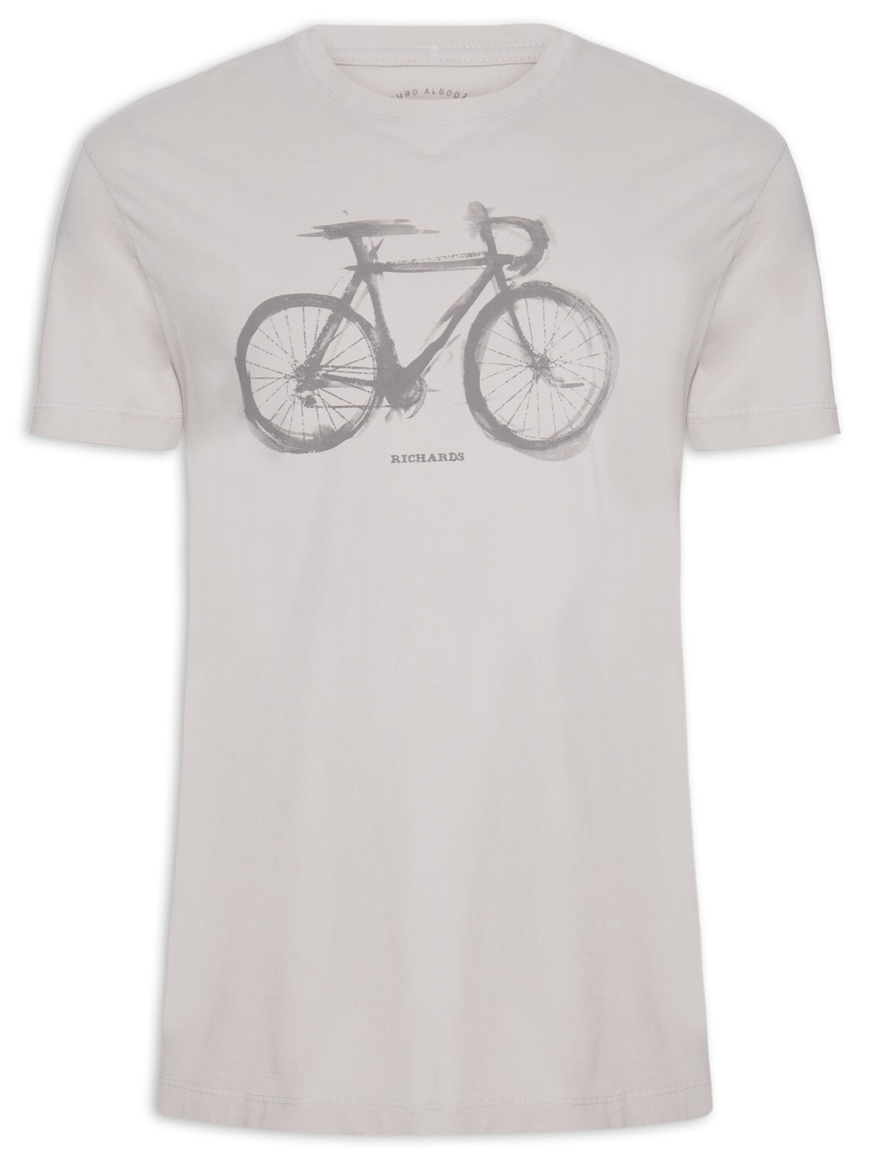 Camiseta Masculina Watercolour Bike Manga Curta - Cinza
