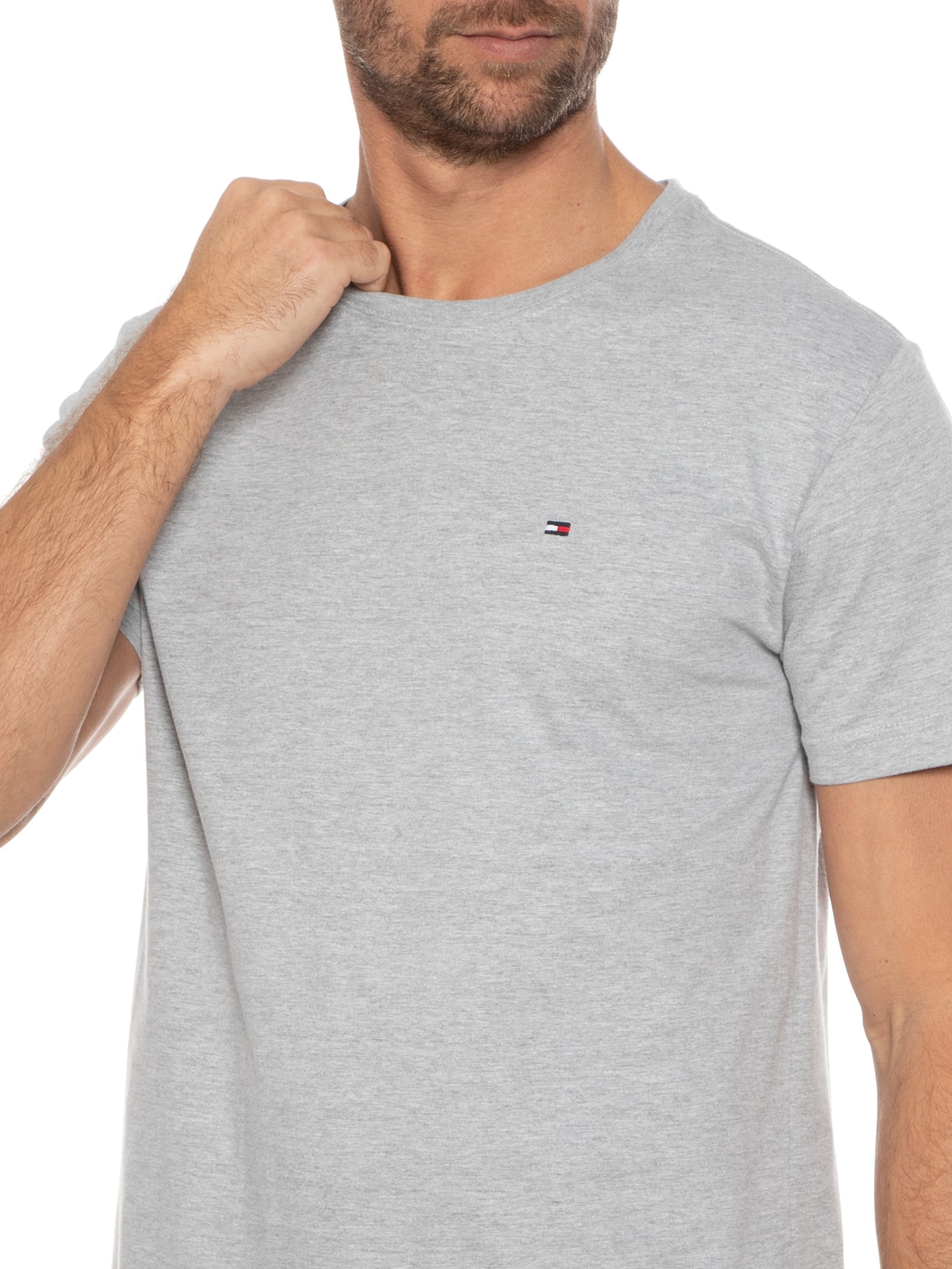 Camiseta Masculina Wcc Essential Cotton Cinza Tommy Hilfiger