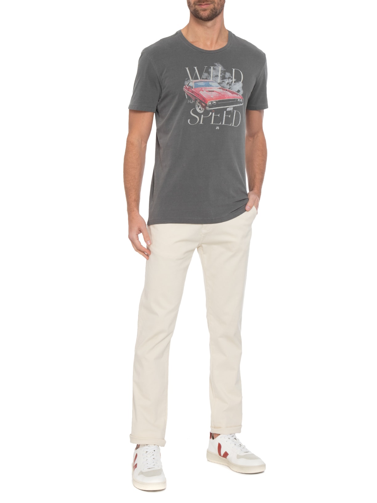 Camiseta Masculina Wild Speed Cinza Jab