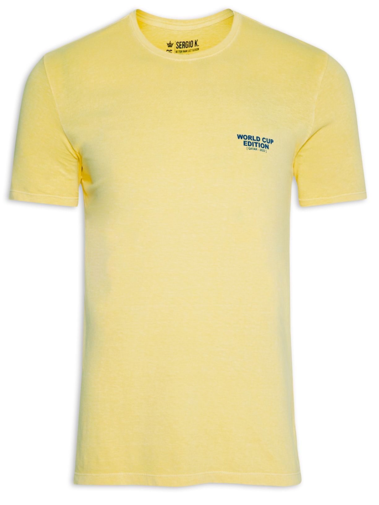 Camiseta Masculina World Cup Cacha - Amarelo