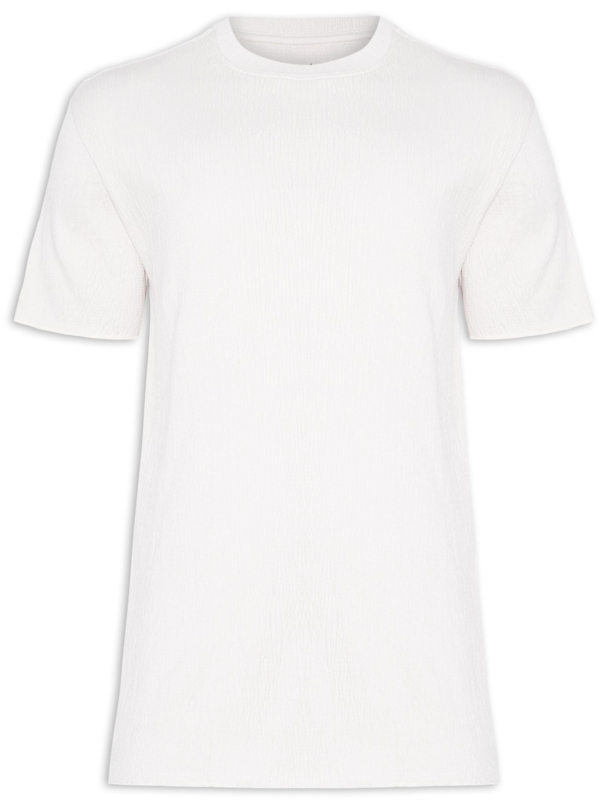 Camiseta Masculina Wrinkled Yogue Manga Curta - Off White