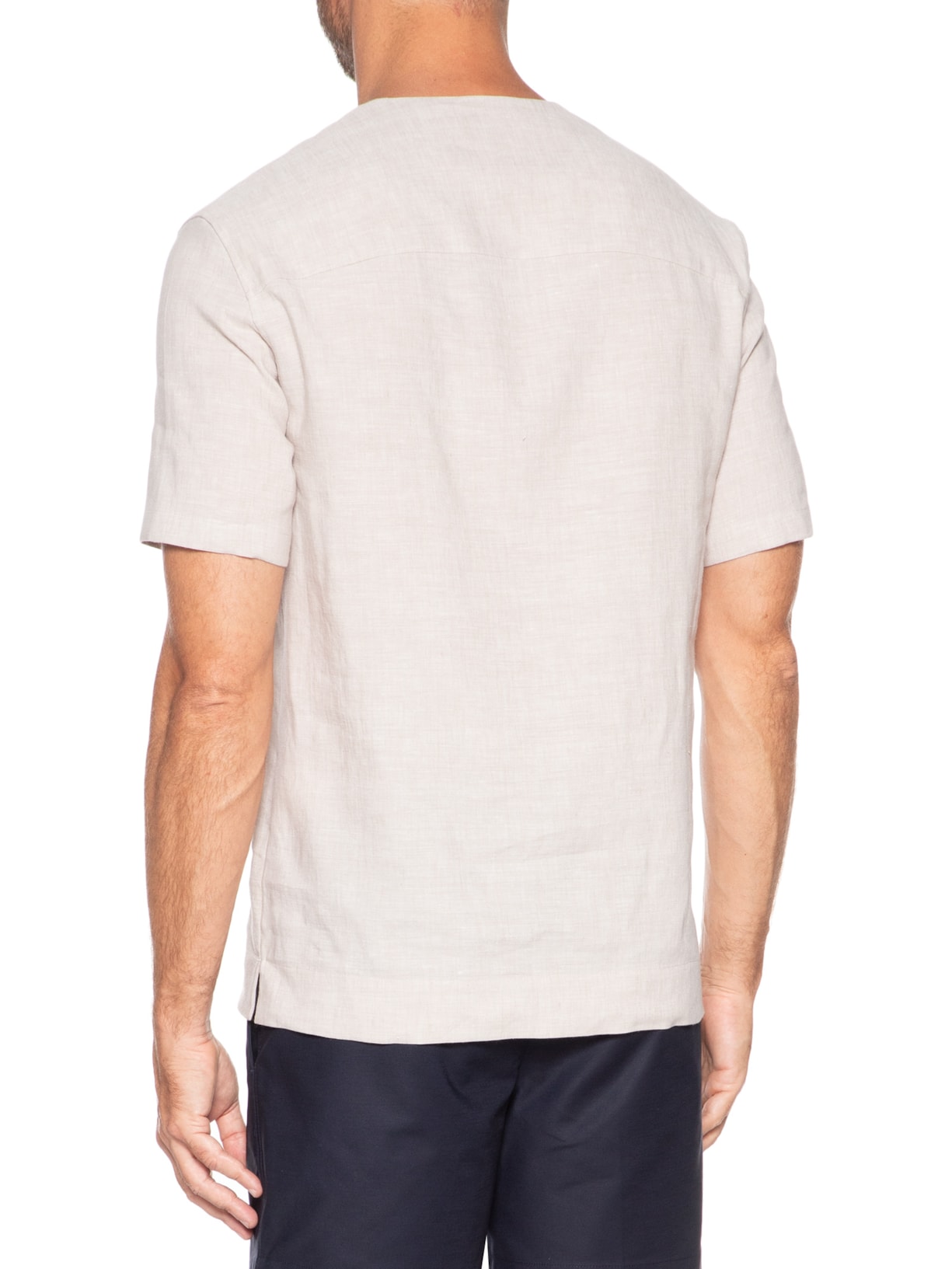 Camiseta Masculina Zíper Frontal Bege Ricardo Almeida