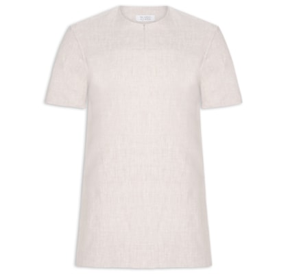 Camiseta Masculina Zíper Frontal - Bege