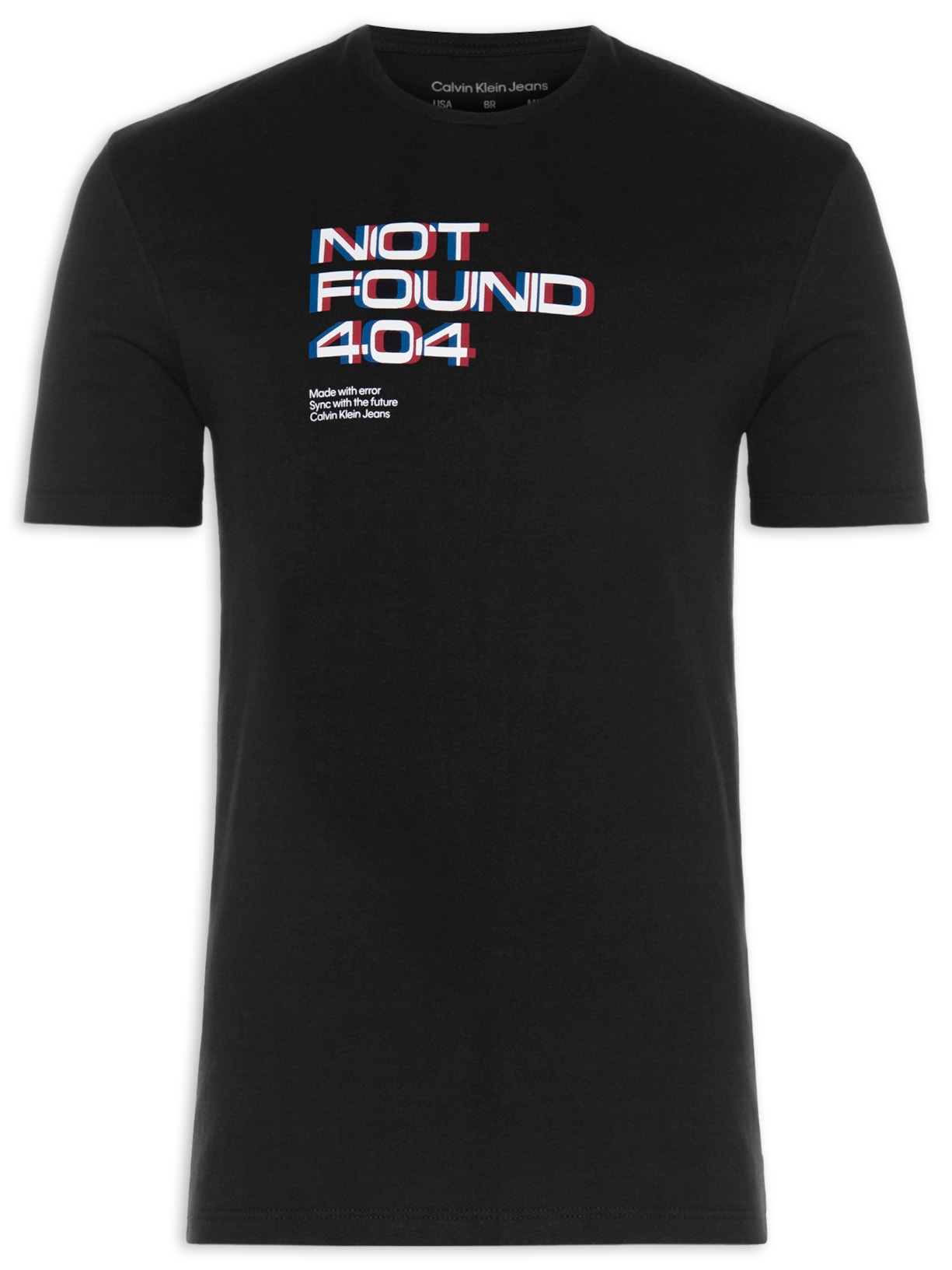 Camiseta Masculino Manga Curta Not Found 404 3d - Preto