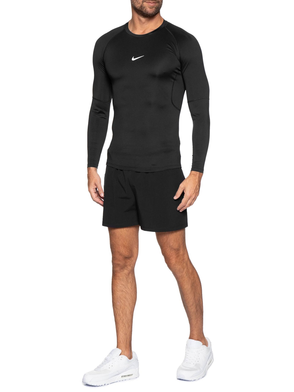 Camiseta Masculino Manga Longa Pro Dri-Fit Preto Nike