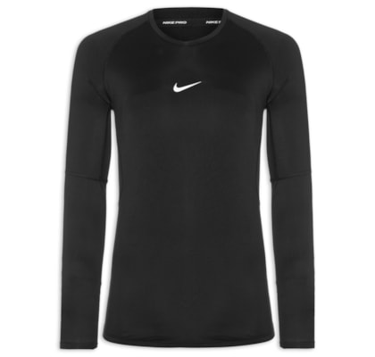 Camiseta Masculino Manga Longa Pro Dri-Fit - Preto
