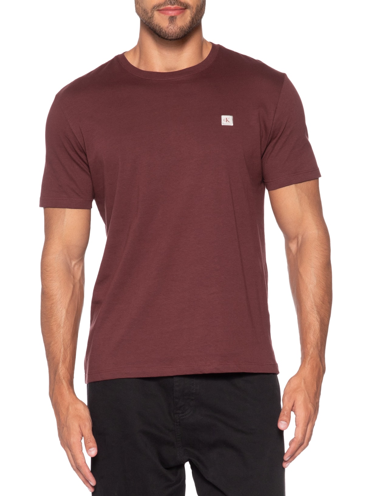 Camiseta Masculino Patch Vermelho Calvin Klein Jeans