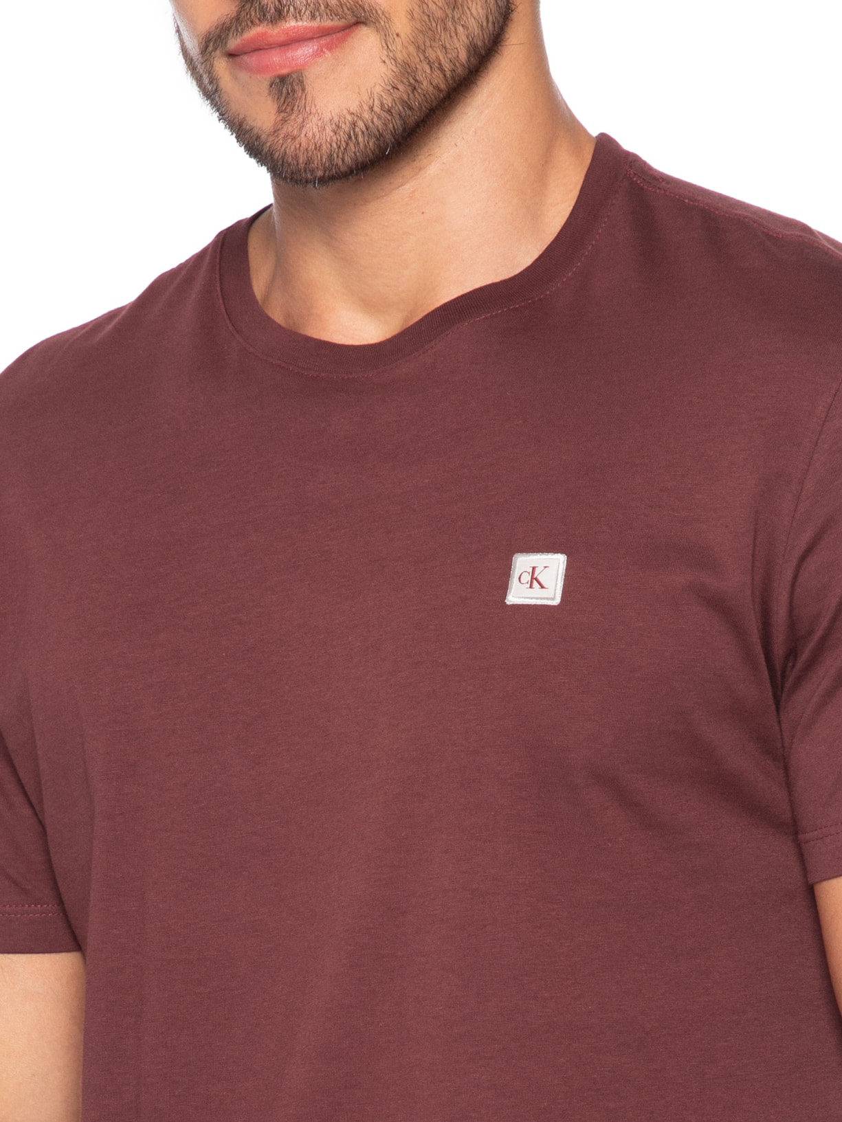 Camiseta Masculino Patch Vermelho Calvin Klein Jeans