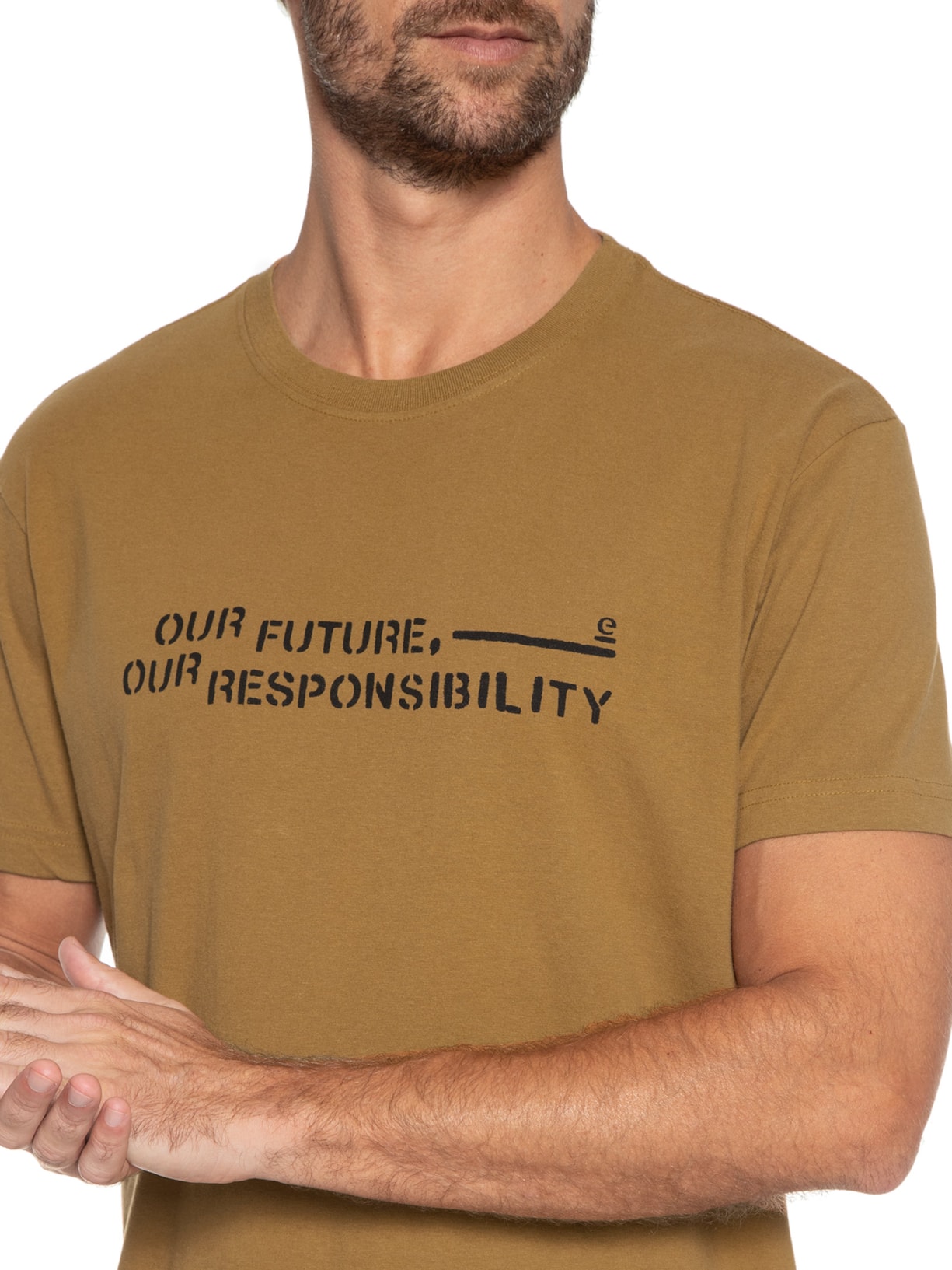 Camiseta Masculino Vint Our Future Our Responsibili Marrom Osklen