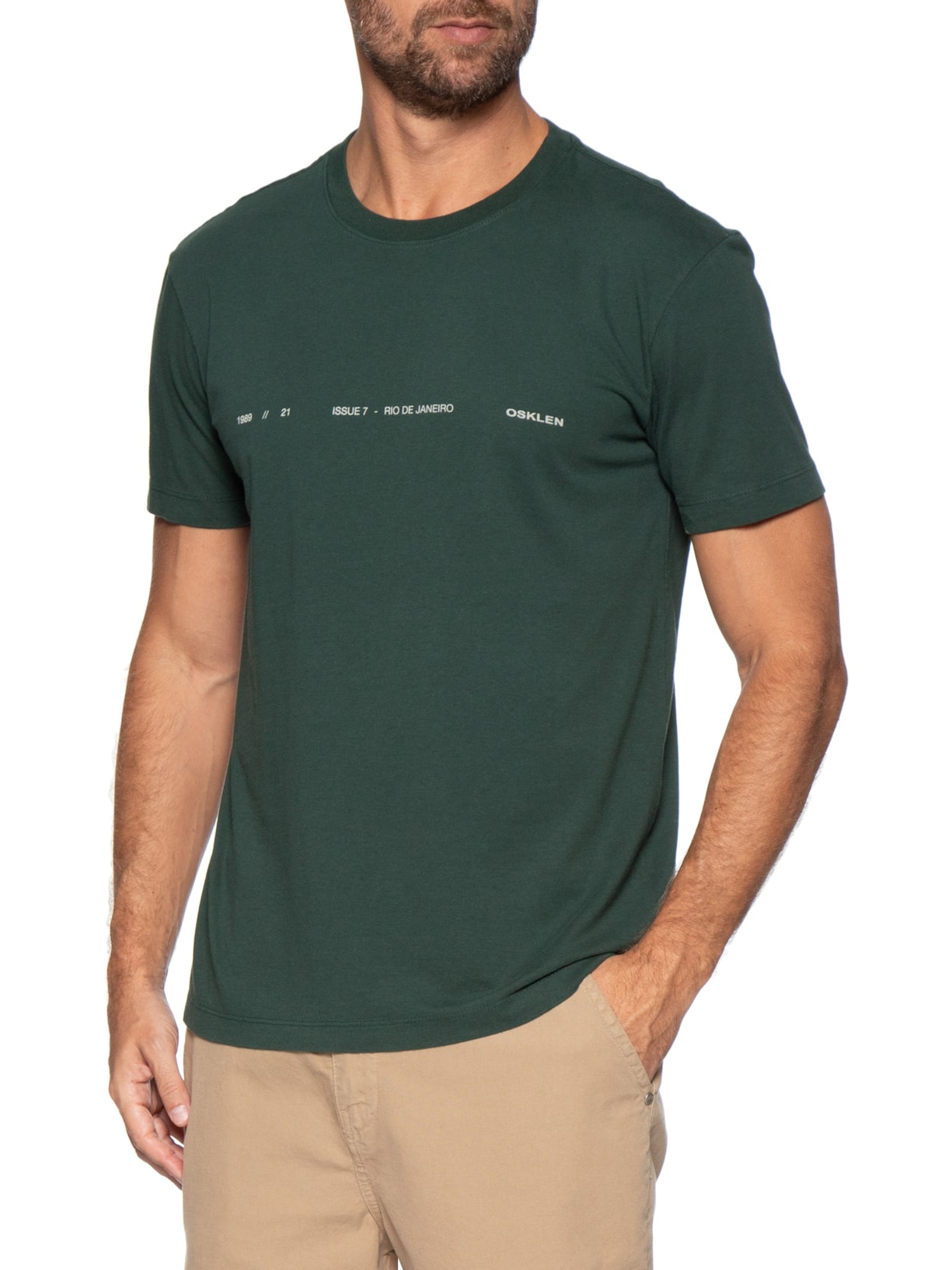 Camiseta Masculino Vintage Issue7 Verde Osklen