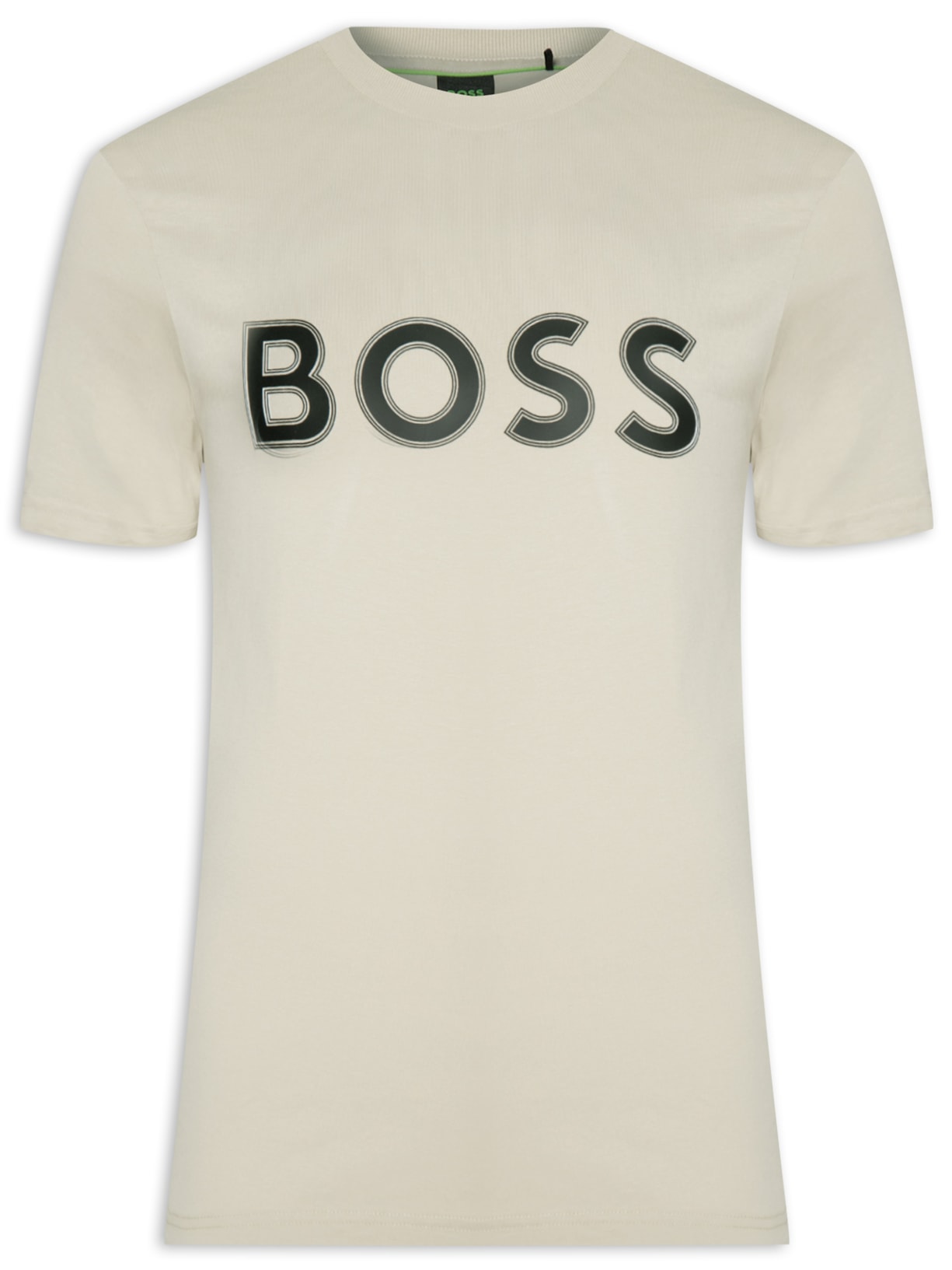 Camiseta Masculna Logo Bege Boss