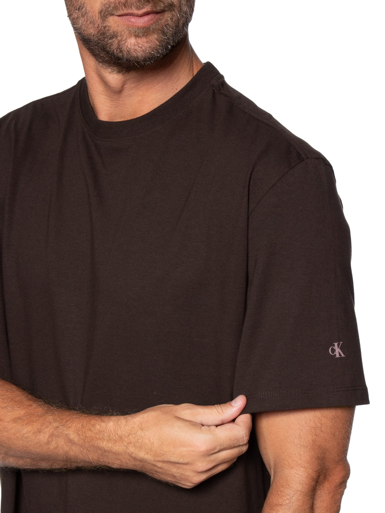 Camiseta MC CKJ Masculino Oversized Marrom Calvin Klein Jeans
