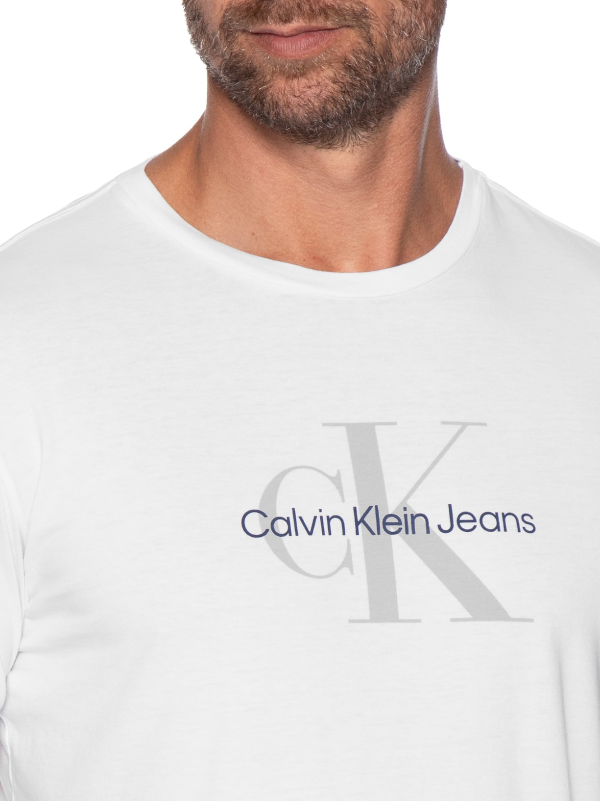 Camiseta MC CKJ Masculino Re Issue Branco Calvin Klein Jeans