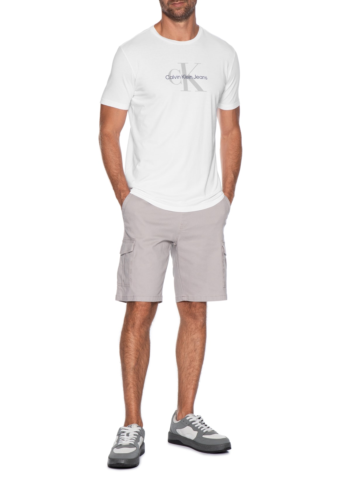 Camiseta MC CKJ Masculino Re Issue – Branco Calvin Klein Jeans