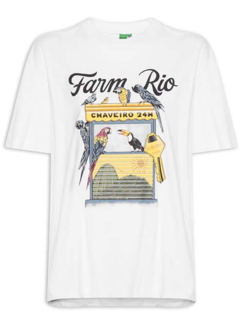 Camiseta Média Chaveiro Farm Rio – Branco